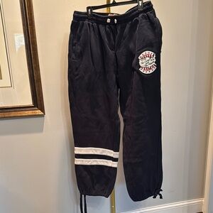 Parish nation Black Joggers with White Stripes EUC 4XL